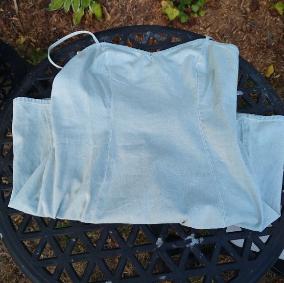 Size M light blue jean denim sun dress - Picture 13 of 15